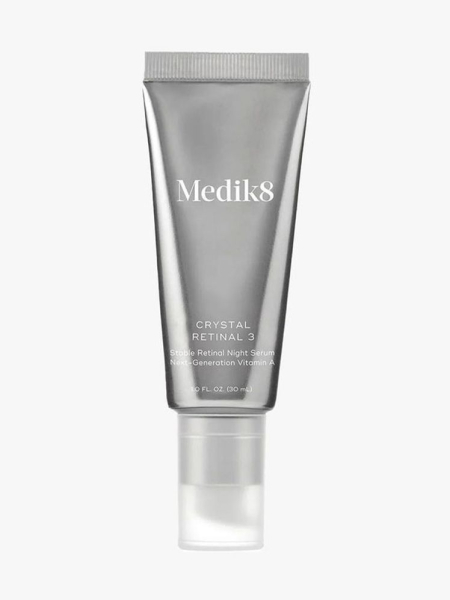 Medik8 Crystal Retinal 3 silver tube on light gray background